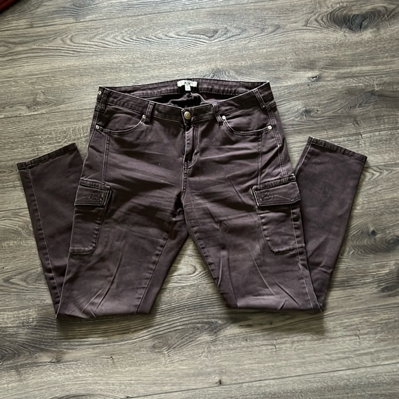 Cabi - vintage cargo jeans, soft, deep chocolate brown - Size 14 - gently used - Picture 1 of 6